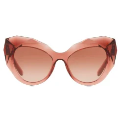 Dolce & Gabbana - Cat Eye Sunglasses Stones & Logo Plaque - Pink Mirror - Dolce & Gabbana Eyewear - Avvenice
