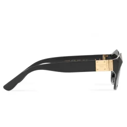Dolce & Gabbana - Cat Eye Sunglasses Stones & Logo Plaque - Black - Dolce & Gabbana Eyewear - Avvenice