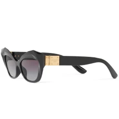 Dolce & Gabbana - Cat Eye Sunglasses Stones & Logo Plaque - Black - Dolce & Gabbana Eyewear - Avvenice