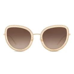 Dolce & Gabbana - Cat Eye Devotion Sunglasses with Lace - Gold - Dolce & Gabbana Eyewear - Avvenice