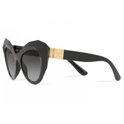 Dolce & Gabbana - Cat Eye Sunglasses Stones & Logo Plaque - Black High - Dolce & Gabbana Eyewear - Avvenice