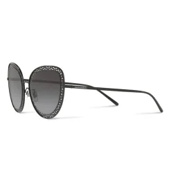 Dolce & Gabbana - Cat Eye Devotion Sunglasses with Lace - Black - Dolce & Gabbana Eyewear - Avvenice