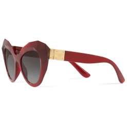 Dolce & Gabbana - Cat Eye Sunglasses Stones & Logo Plaque - Red - Dolce & Gabbana Eyewear - Avvenice