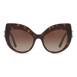 Dolce & Gabbana - Cat-Eye Sunglasses in Acetate with DG Logo - Havana - Dolce & Gabbana Eyewear - Avvenice