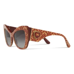 Dolce & Gabbana - Cat-Eye Acetate Sunglasses with "Sacred Heart" Decoration - Damasco Bordeaux Gold - Dolce & Gabbana Eyewear - Avvenice