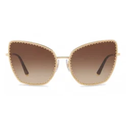 Dolce & Gabbana - Cat-Eye Sunglasses with "Sacred Heart" Metal Profile - Gold & Havana - Dolce & Gabbana Eyewear - Avvenice