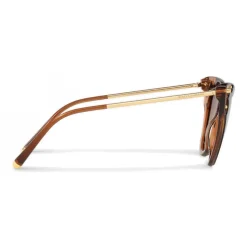 Dolce & Gabbana - Cat-Eye Sunglasses in Acetate with Metallic Details - Havana and Brown - Dolce & Gabbana Eyewear - Avvenice