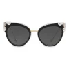 Dolce & Gabbana - Cat-Eye Sunglasses in Acetate with Metallic Details - Black and Crystal - Dolce & Gabbana Eyewear - Avvenice