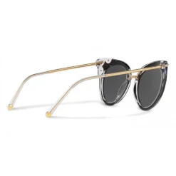 Dolce & Gabbana - Cat-Eye Sunglasses in Acetate with Metallic Details - Black and Crystal - Dolce & Gabbana Eyewear - Avvenice