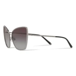 Dolce & Gabbana - Cat-Eye Sunglasses with "Sacred Heart" Metal Profile - Back Gunmetal - Dolce & Gabbana Eyewear - Avvenice