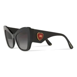 Dolce & Gabbana - Cat-Eye Acetate Sunglasses with "Sacred Heart" Decoration - Black - Dolce & Gabbana Eyewear - Avvenice