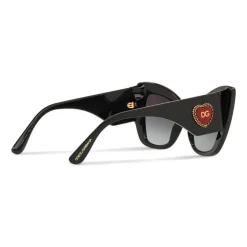 Dolce & Gabbana - Cat-Eye Acetate Sunglasses with "Sacred Heart" Decoration - Black - Dolce & Gabbana Eyewear - Avvenice