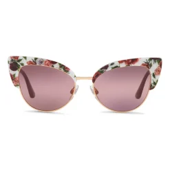 Dolce & Gabbana - Cat-Eye Sunglasses in Floral Print Acetate - Burgundy - Dolce & Gabbana Eyewear - Avvenice