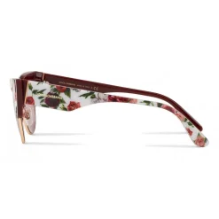 Dolce & Gabbana - Cat-Eye Sunglasses in Floral Print Acetate - Burgundy - Dolce & Gabbana Eyewear - Avvenice