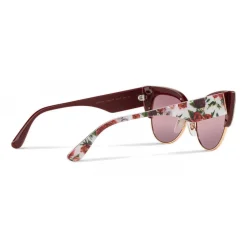 Dolce & Gabbana - Cat-Eye Sunglasses in Floral Print Acetate - Burgundy - Dolce & Gabbana Eyewear - Avvenice