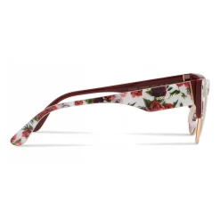 Dolce & Gabbana - Cat-Eye Sunglasses in Floral Print Acetate - Burgundy - Dolce & Gabbana Eyewear - Avvenice