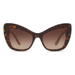 Dolce & Gabbana - Cat-Eye Acetate Sunglasses with "Sacred Heart" Decoration - Havana Bordeaux Gold - Dolce & Gabbana Eyewear - Avvenice