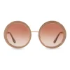 Dolce & Gabbana - Copper Silver Round Sunglasses - Polished Rose Gold - Dolce & Gabbana Eyewear - Avvenice