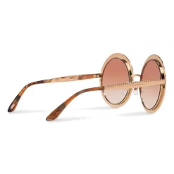 Dolce & Gabbana - Copper Silver Round Sunglasses - Polished Rose Gold - Dolce & Gabbana Eyewear - Avvenice