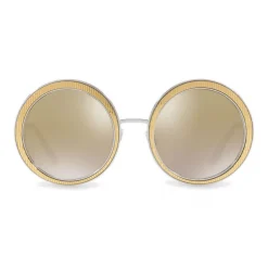 Dolce & Gabbana - Copper Silver Round Sunglasses - Polished Silver - Dolce & Gabbana Eyewear - Avvenice