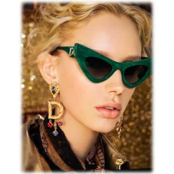 Dolce & Gabbana - Devotion Sunglasses - Green - Dolce & Gabbana Eyewear - Avvenice