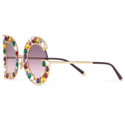 Dolce & Gabbana - DG Crystal Sunglasses - Gold - Dolce & Gabbana Eyewear - Avvenice