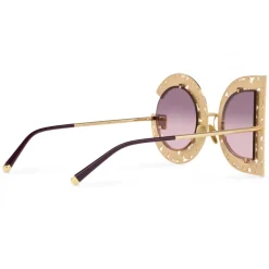Dolce & Gabbana - DG Crystal Sunglasses - Gold - Dolce & Gabbana Eyewear - Avvenice