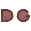 Dolce & Gabbana - DG Glitter Sunglasses - Bordeaux & Gold - Dolce & Gabbana Eyewear - Avvenice