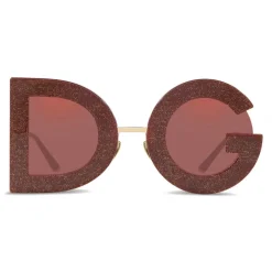 Dolce & Gabbana - DG Glitter Sunglasses - Bordeaux & Gold - Dolce & Gabbana Eyewear - Avvenice