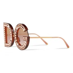 Dolce & Gabbana - DG Sunglasses with Crystals - Transparent Pink - Dolce & Gabbana Eyewear - Avvenice