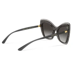 Dolce & Gabbana – Double Line Sunglasses - DG Gold Logo on Black Transparent - Dolce & Gabbana Eyewear - Avvenice