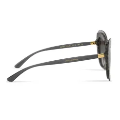 Dolce & Gabbana – Double Line Sunglasses - DG Gold Logo on Black Transparent - Dolce & Gabbana Eyewear - Avvenice