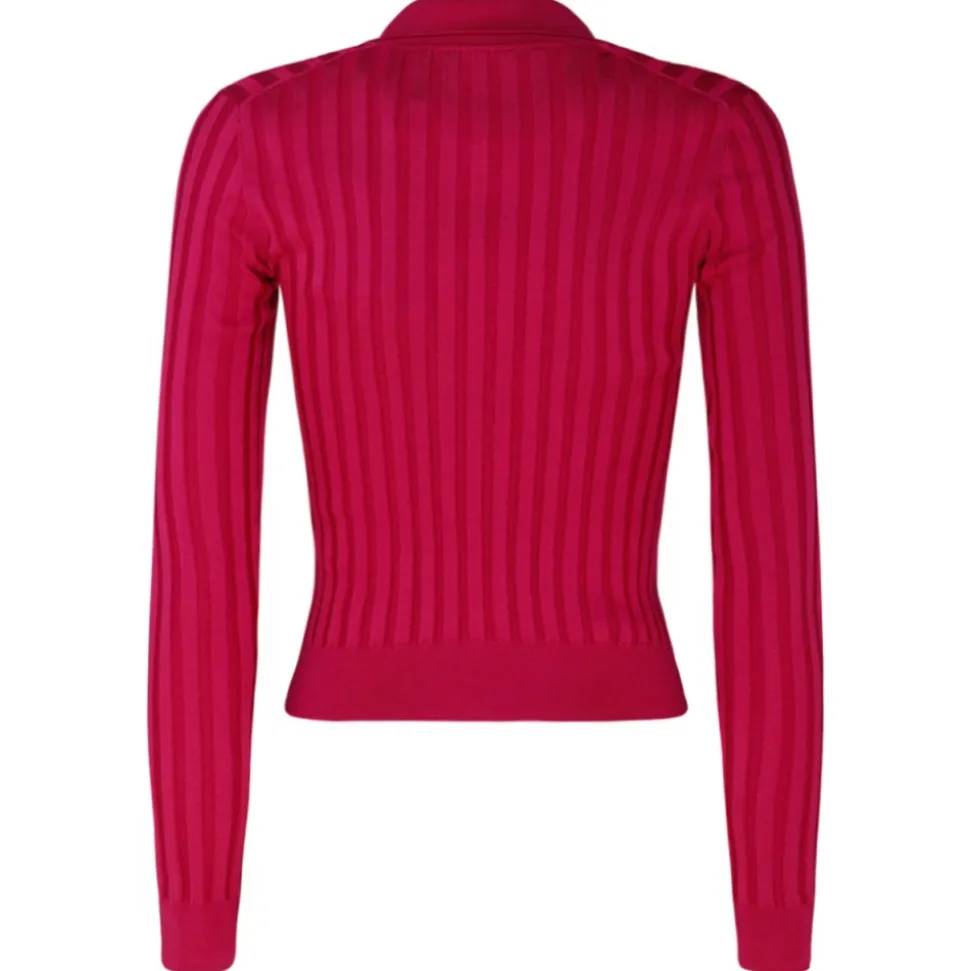 Dolce & Gabbana - Fuchsia Silk Cropped Polo Shirt - Dolce & Gabbana Exclusive Luxury Collection - Avvenice