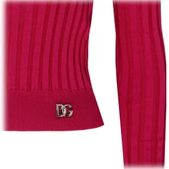 Dolce & Gabbana - Fuchsia Silk Cropped Polo Shirt - Dolce & Gabbana Exclusive Luxury Collection - Avvenice
