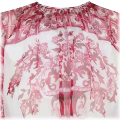 Dolce & Gabbana - Fucsia Maiolica Print Chiffon Dress - Dolce & Gabbana Exclusive Luxury Collection - Avvenice