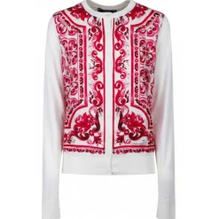 Dolce & Gabbana - Fucsia Maiolica Print Cardigan - Dolce & Gabbana Exclusive Luxury Collection - Avvenice