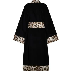 Dolce & Gabbana - Leopard Print Trim Bathrobe - Dolce & Gabbana Exclusive Luxury Collection - Avvenice