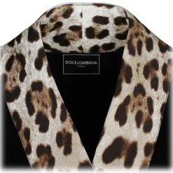 Dolce & Gabbana - Leopard Print Trim Bathrobe - Dolce & Gabbana Exclusive Luxury Collection - Avvenice