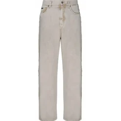 Dolce & Gabbana - Light Beige Cotton Frayed Trim Jeans - Dolce & Gabbana Exclusive Luxury Collection - Avvenice