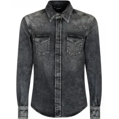 Dolce & Gabbana - Man Shirt Faded Denim Grey - Dolce & Gabbana Exclusive Luxury Collection - Avvenice