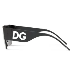 Dolce & Gabbana - Mask Sunglasses DG Logo - Black - Dolce & Gabbana Eyewear - Avvenice