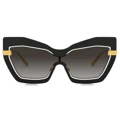 Dolce & Gabbana - Mask Sunglasses Plaque Logo - Black - Dolce & Gabbana Eyewear - Avvenice