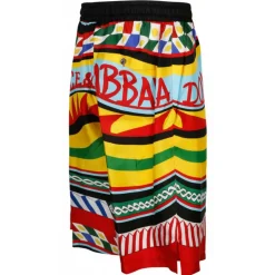 Dolce & Gabbana - Multicolour Silk Carreto Print Bermuda Shorts - Dolce & Gabbana Exclusive Luxury Collection - Avvenice