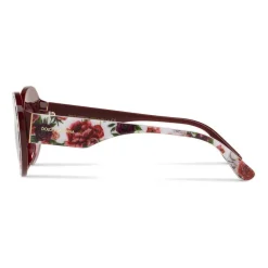 Dolce & Gabbana - Oval Sunglasses in Floral Print Acetate - Burgundy - Dolce & Gabbana Eyewear - Avvenice