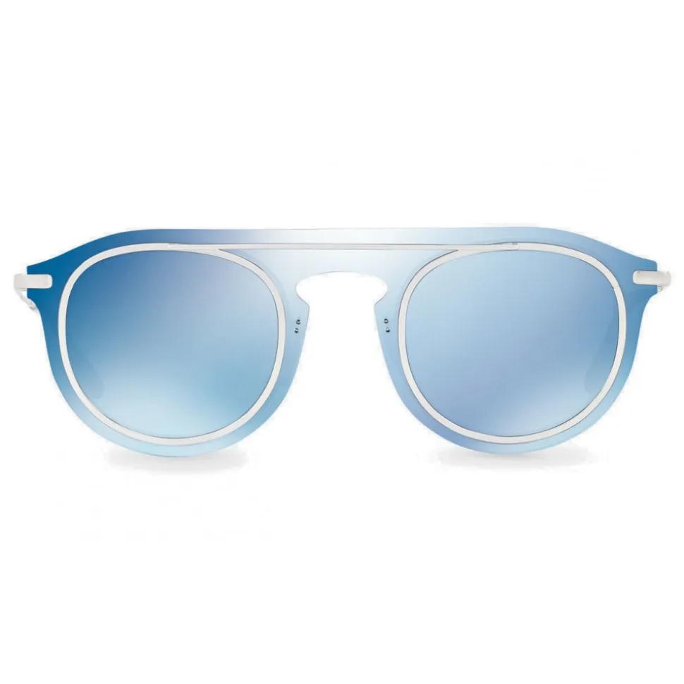 Dolce & Gabbana - Panthos Sunglasses in Acetate and Metal - Blue Mirror - Dolce & Gabbana Eyewear - Avvenice