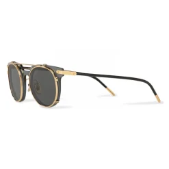 Dolce & Gabbana - Panthos Sunglasses with Metal Structure - Black and Shiny Gold - Dolce & Gabbana Eyewear - Avvenice