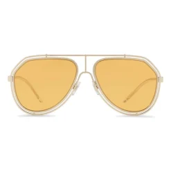 Dolce & Gabbana - Pilot Sunglasses with Metallic Profile - Light Shiny Gold - Dolce & Gabbana Eyewear - Avvenice