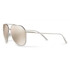Dolce & Gabbana - Pilot Sunglasses in Gold Plated Metal - Plated Silver - Dolce & Gabbana Eyewear - Avvenice