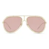Dolce & Gabbana - Pilot Sunglasses with Metallic Profile - Shiny Light Gold Rose - Dolce & Gabbana Eyewear - Avvenice