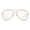 Dolce & Gabbana - Pilot Sunglasses with Metallic Profile - Shiny Light Gold Transparent - Dolce & Gabbana Eyewear - Avvenice